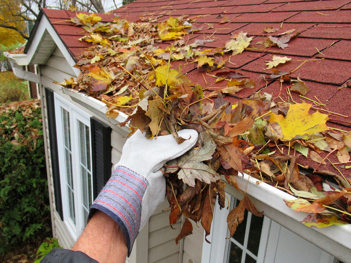 Raking Leaves, Cleaning Gutters, and Preventing Fall Water Damage
